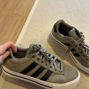 Adidas Unisex soft green suede and  Black Sneakers